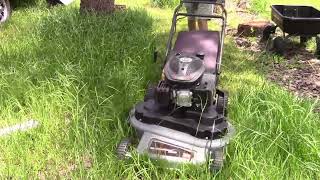 DR 30 inch mower bagging some tall grass (SP30)