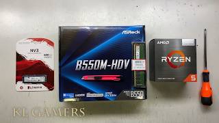 AMD Ryzen 5 5600G ASRock B550M HDV Kingston NV3 Office Desktop PC Build
