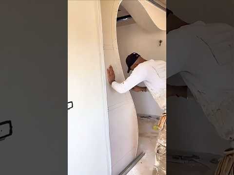 Como hacer un diseño curvo de forma práctica y eficiente 👽💪#drywall #drywaller #pladur #tablaroca