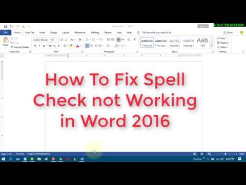 word office 2016 spell check not working