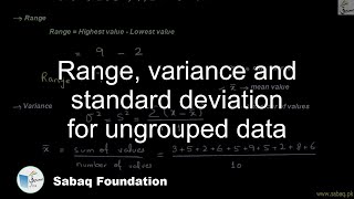 Range, variance and standard deviation for ungrouped data
