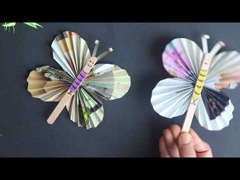 How To Make Butterfly Using NewsPaper- Paper Craft - Kids Craft