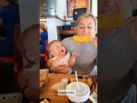 Your baby doesn’t want to share food 🤣 #funny #funnyvideo #funnymoments #baby #cute #food #haha