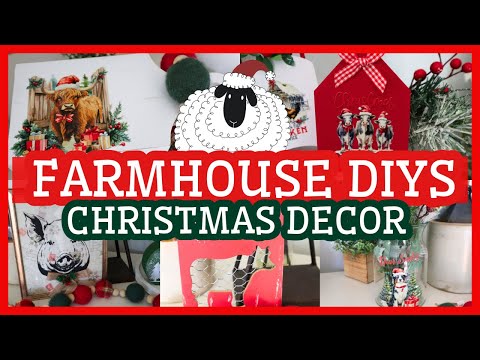 FARMHOUSE CHRISTMAS DIY DECOR  | RUB ON TRANSFER CRAFTS FOR 2024