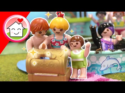 Playmobil Familie Hauser - Schatzsuche im Aquapark mit Lena, Malte und Rosabella