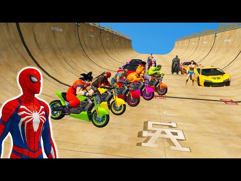 GTAV SPIDER-MAN 2, FIVE NIGHTS AT FREDDY'S, THE AMAZING DIGITAL CIRCUS Join in Epic New Stunt #34