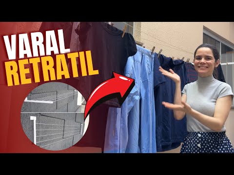 Varal de parede retrátil por 30 reais, MUITA ROUPA EM POUCO ESPAÇO!!!