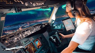 BOEING 737 Epic SNOWY LANDING NORWAY TROMSO Airport RWY18 | Cockpit View | Life Of An Airline Pilot