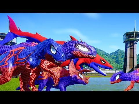 ALL SUPERHERO DINOSAURS BATTLEGROUND COMPLICATION - Jurassic World Evolution Dinosaur Pro Team