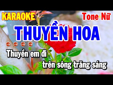 Karaoke Thuyền Hoa Tone Nữ Nhạc Sống Cha Cha Chuẩn 2025 | Thanh Hải