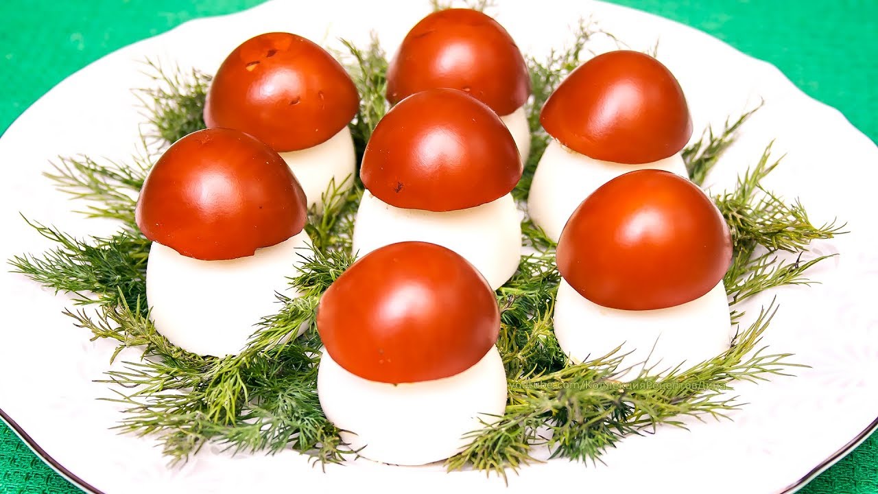 Закуска из фаршированных яиц Грибочки-боровички
