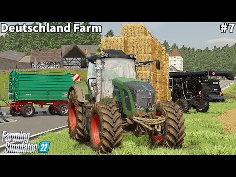 Collecting & Transporting Straw, Feeding Bulls & Cows │Deutschland│FS 22│Timelapse#7