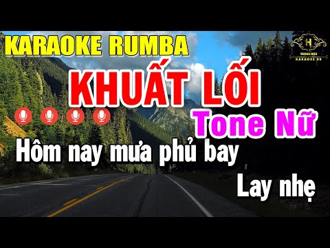 KARAOKE KHUẤT LỐI RUMBA TONE NỮ NHẠC SỐNG | Karaoke Nhạc Trẻ Rumba | Trọng Hiếu