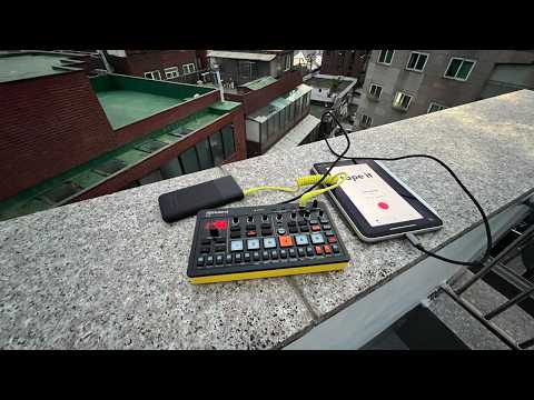 making ambient house with the Roland P-6 on a rooftop in Seoul at sunset