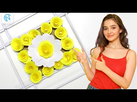 Flower Wall Decors | Paper Flowers Crafts at Home | Wall Decoration Ideas | Handmade Flowers