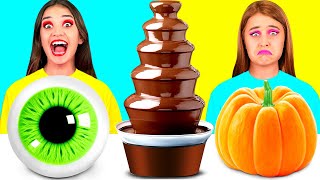चॉकलेट फाउंटेन फोंड्यू चैलेंज | शानदार फ़ूड हैक्स Fun Challenge