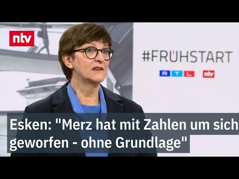 Esken: "Merz hat mit Zahlen um sich geworfen - ohne Grundlage" - SPD-Chefin im ntv Frühstart