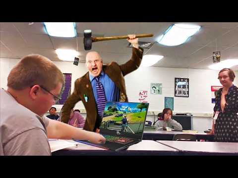 kid CAUGHT playing Fortnite in class.. (PUNISHED)