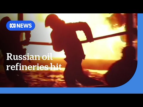 YouTube video thumbnail: Russian Petrol Prices at Record Highs as Ukraine Targets Oil Refineries