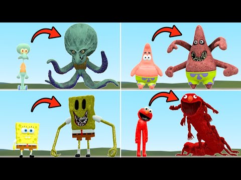 ALL NEW ZOOCHOSIS SPONGEBOB FAMILY & ELMO Vs THE SONIC TAPES (SHIN SONIC) In Garry's Mod