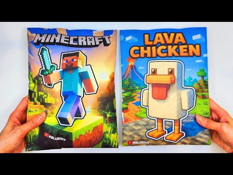 ✨ Minecraft  🐔Lava Chicken Blind Bag #unboxing #asmr #papercraft #steve