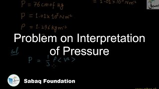 Problem on Interpretation of Pressure