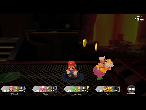 Super Mario Party Jamboree - Mario vs Yoshi vs Bowser vs Toadette - King Bowser's Keep (2 Player)