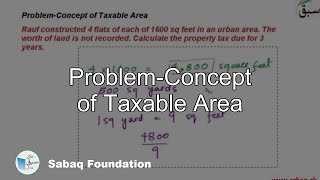 Problem-Concept of Taxable Area