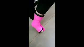 Hot pink slc and sock shopping
