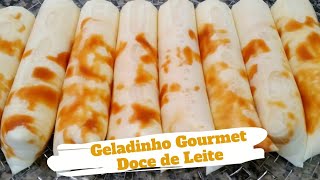 GELADINHO GOURMET DE DOCE DE LEITE COM COCO