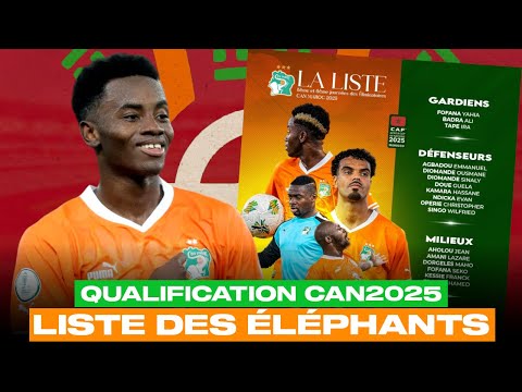 LISTE DES ÉLÉPHANTS DE LA COTE D'IVOIRE POUR LES MATCHS CONTRE LA ZAMBIE ET LE TCHAD