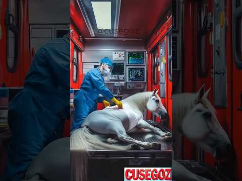 A veterinary team helped a Siberian horse bandage a wound that had not healed for a long time