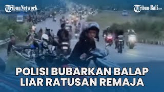 Polisi Bubarkan Balap Liar Ratusan Remaja di Klungkung Bali, Aparat Dipantau Dengan Drone