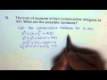 Consecutive Integers and Quadratic Equations