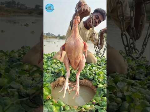 Wow Unique Fishing Style. Best Fishing Whole Chicken river deep fish hole #fish #fishing #shorts