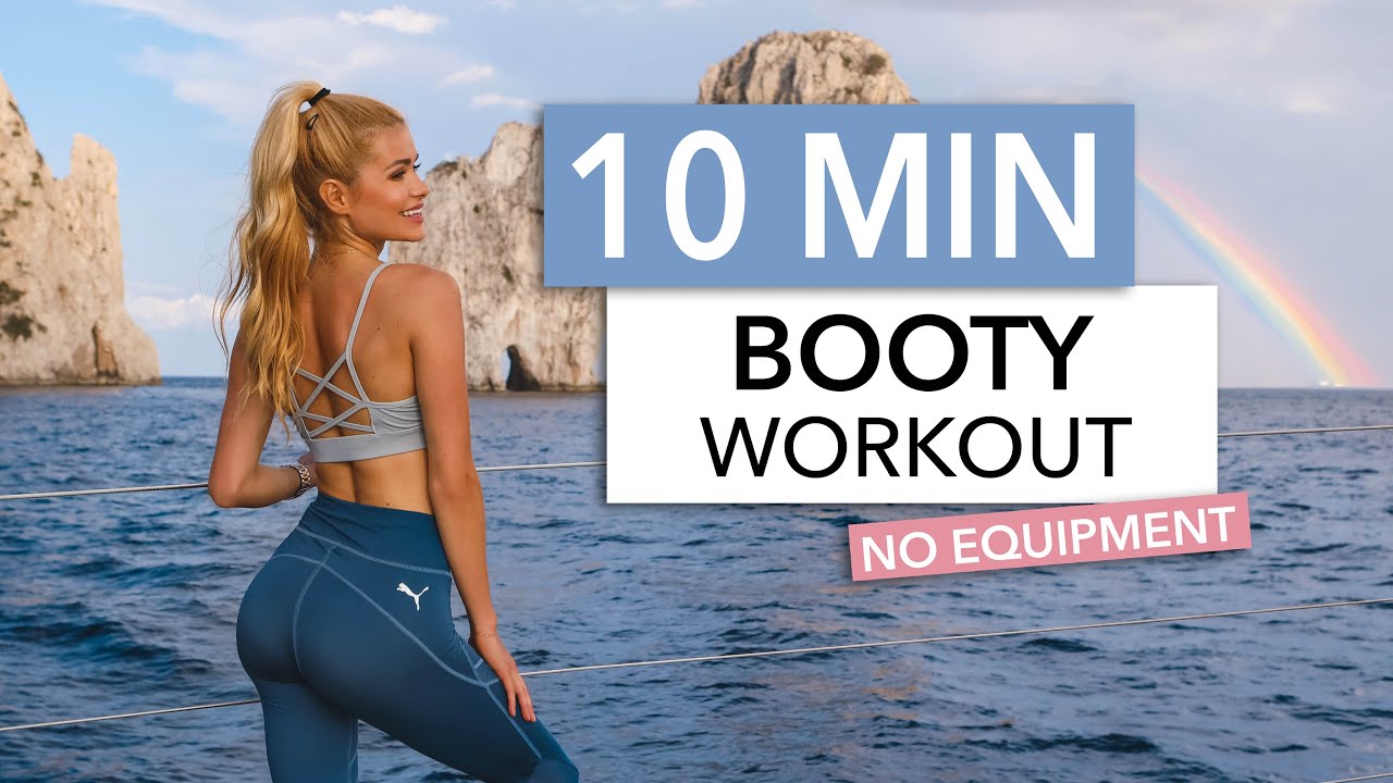 10 MIN BOOTY WORKOUT - training for a bubble butt, NO JUMPS / No Equipment - Pamela Reif