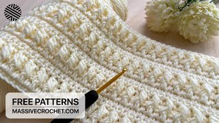Very Easy & Delightful Crochet Pattern for Beginners! 👌 Crochet Stitch for Baby Blanket, Bag & Hat