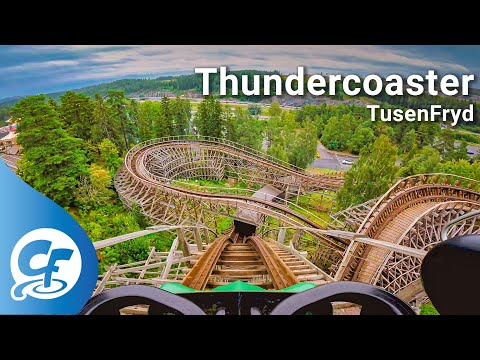 Thundercoaster front seat on-ride 5K POV @60fps TusenFryd