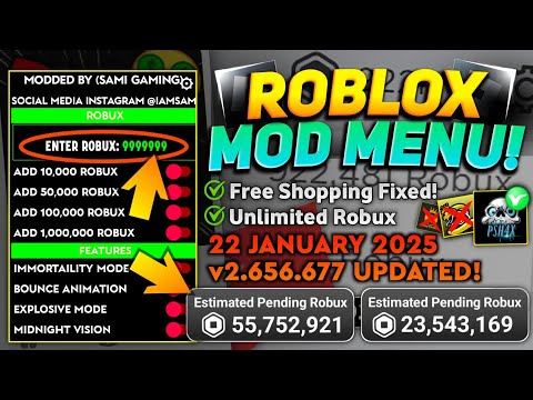 Roblox MOD MENU v2.656.677 NEW! (Unlimited VIP Robux & Free Shopping Fixed) | Roblox MOD APK 2025