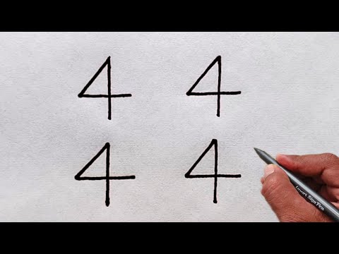How to draw lion from number 4444 | Easy lion drawing for beginners | lion drawing with number
