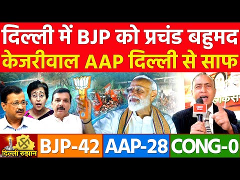 Delhi Election Results 2025 दिल्ली में BJP को प्रचंड बहुमद Arvind Kejriwal AAP दिल्ली से साफ