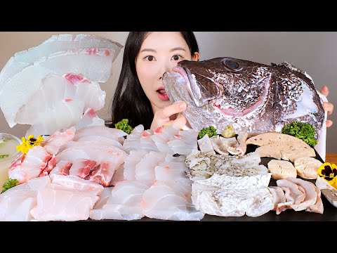 전설의 물고기🐟 드디어 먹어보는 돗돔회 부속부위 지리탕 먹방 Striped Jewfish [eating show] mukbang korean food