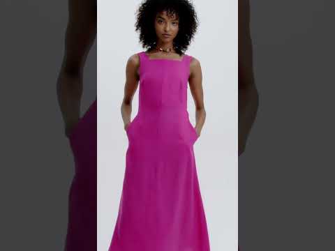 Vestido Viscolinho Midi Pink Lez a Lez