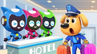 Robot-Antel X 🤖| Robot Hotel Ajaib | Kartun Lucu | Kepala Polisi Labrador | BabyBus Bahasa Indonesia