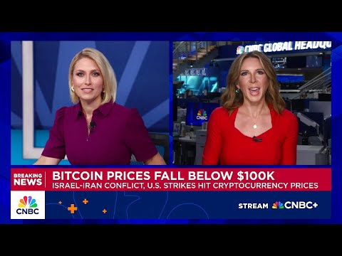 YouTube video thumbnail: Bitcoin Briefly Sinks Below $99,000 as U.S. Strikes on Iran Trigger Crypto Market Sell-off