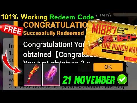 FREE FIRE REDEEM CODE TODAY 21 NOVEMBER | FF REWARDS REDEEM CODE | FF REDEEM CODE TODAY 21 NOVEMBER