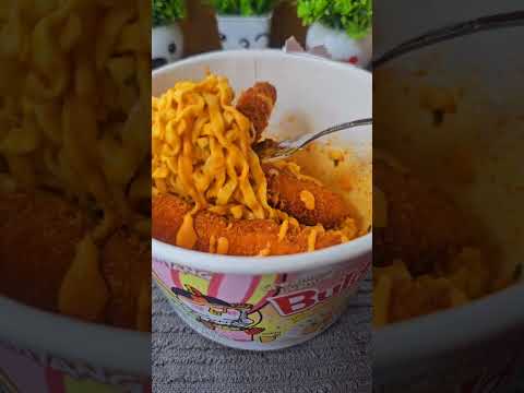 🥵 Spicy Korean Buldak chicken Ramen with cheesy chicken Stick | Korean Yoppoki | Buldak | Noodles