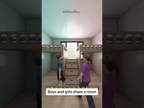 Boys and girls share a room