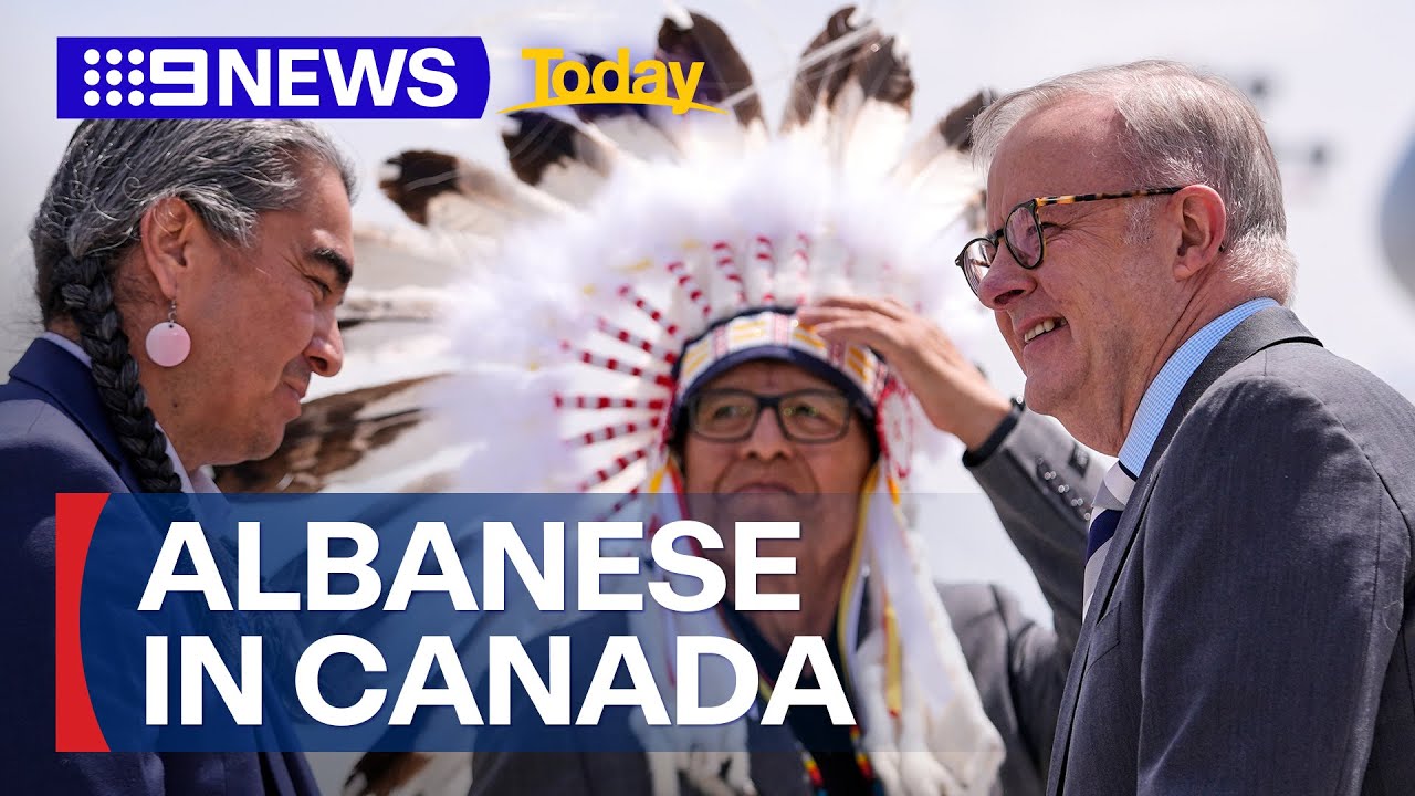 Albanese arrives in Canada for G7 meeting | 9 News Australia