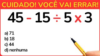 Você Consegue Resolver PROBLEMAS de MATEMÁTICA BÁSICA em 5 Minutos?